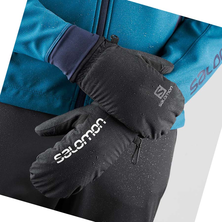 Salomon CROSS WINTER TRAINING Kesztyű Férfi Fekete | HU 2696JPQ